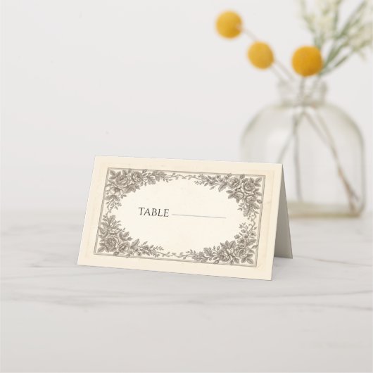 Carte de placement de mariage classique vintage (Devant)