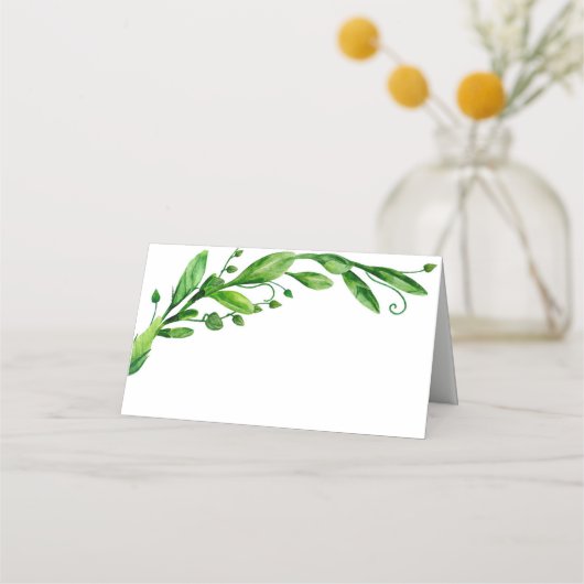 Carte de placement de mariage d'été vert Jardin bo (Devant)