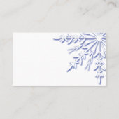 Carte de placement de mariage d'hiver sur flocon d (Dos)