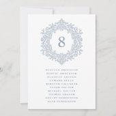Carte de placement de mariage élégante à blason bl (Devant)