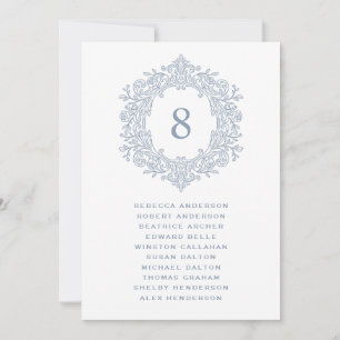 Carte de placement de mariage élégante à blason bl
