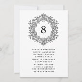 Carte de placement de mariage élégante au blason h (Devant)