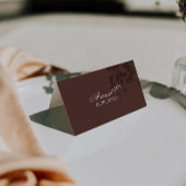 Carte de placement de mariage en chocolat marron é
