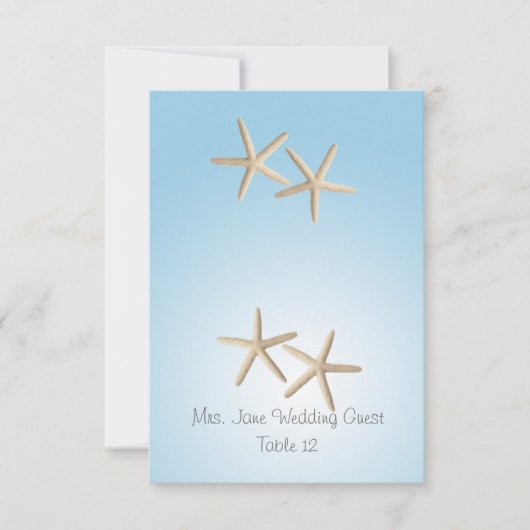 Carte de placement de mariage en étoile de mer (Devant)