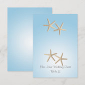 Carte de placement de mariage en étoile de mer (Devant / Derrière)