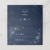 Carte de Placement de Mariage Flocons de Neige de (Extérieur déplié)