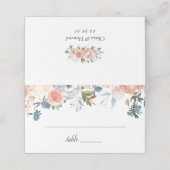 Carte de placement de mariage floral aquarelle pêc (Extérieur déplié)