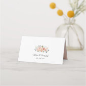 Carte de placement de mariage floral aquarelle pêc (Dos)