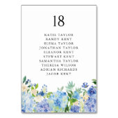 Carte de placement de mariage floral hydrangea ble (Dos)