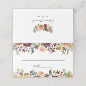 Carte de placement de mariage floral orange Bourgo (Extérieur déplié)