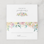 Carte de placement de mariage floral pastel printe (Extérieur déplié)
