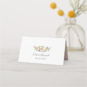 Carte de placement de mariage floral pastel printe (Dos)