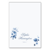 Carte de placement de mariage florale bleu poussié (Par défaut)