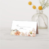 Carte de placement de mariage florale rose et viol (Devant)