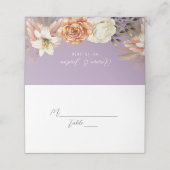 Carte de placement de mariage florale violette et (Extérieur déplié)