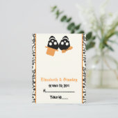 Carte de placement de mariage Halloween crânes élé (Debout devant)