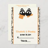 Carte de placement de mariage Halloween crânes élé (Devant / Derrière)