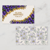 Carte de placement de mariage Illinois Blue Violet (Devant / Derrière)