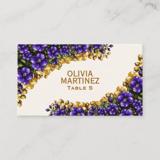 Carte de placement de mariage Illinois Blue Violet (Devant)