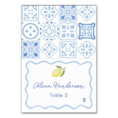 Carte de placement de mariage Ligne ondulée Bleu p (Par défaut)
