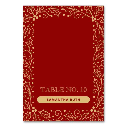 Carte de placement de mariage Luxe Rouge et Or Ant (Par défaut)