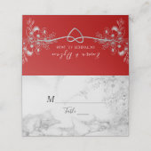 Carte de placement de mariage rouge (Extérieur déplié)