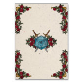 Carte de placement de mariage RPG D20 Monogram Ros (Dos)