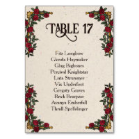Carte de placement de mariage RPG D20 Monogram Ros