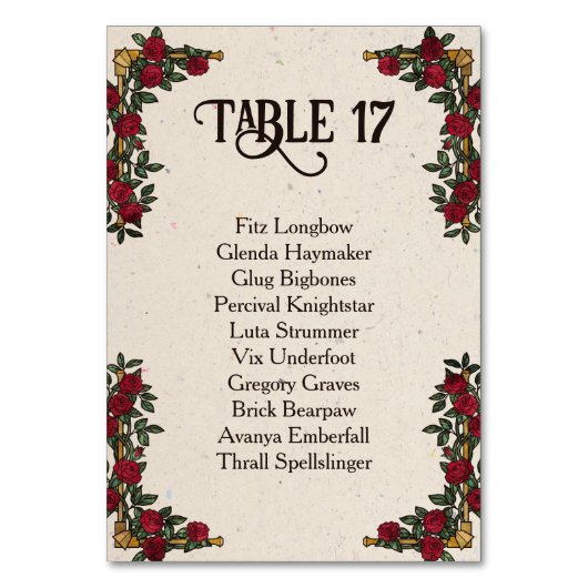 Carte de placement de mariage RPG D20 Monogram Ros (Par défaut)
