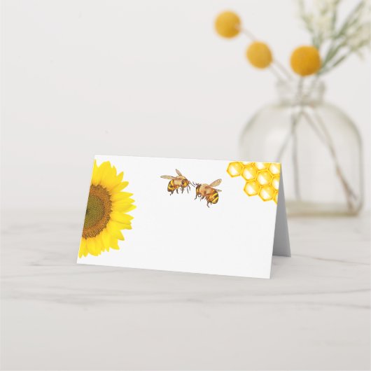 Carte de placement de mariage rustique tournesol e (Devant)