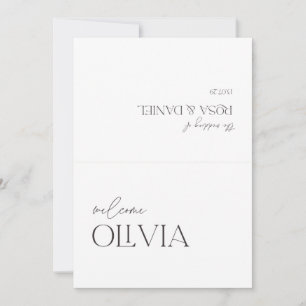 Carte de Placement de Mariage – Typographie Minima