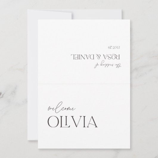 Carte de Placement de Mariage – Typographie Minima (Devant)