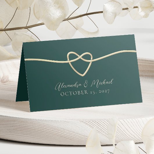 Carte de placement de mariage vert émeraude