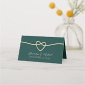 Carte de placement de mariage vert émeraude (Dos)