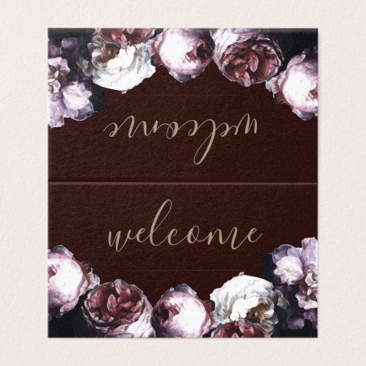 Carte de placement de repas Mariages floraux de Bo (Outside Unfolded)