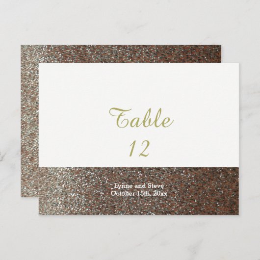 Carte de placement de table à paillettes fausses r (Devant / Derrière)
