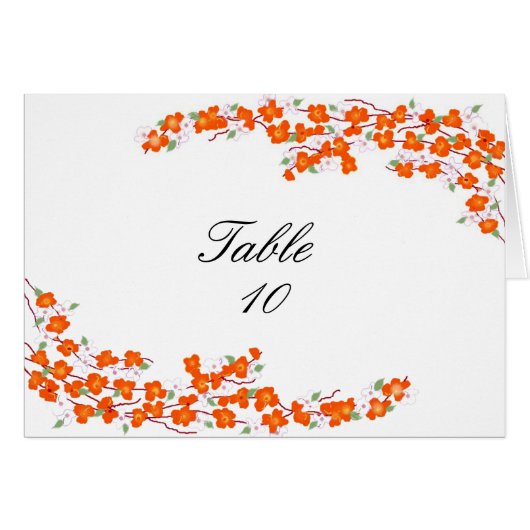 Carte de placement de table aux fleurs d'orange (Devant Horizontal)