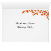 Carte de placement de table aux fleurs d'orange (Intérieur Horizontal (Bas))