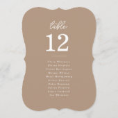 Carte de placement de table de mariage à l'écritur (Dos)