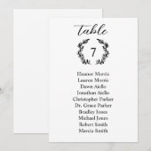 Carte de placement de table de mariage avec couron (Devant / Derrière)