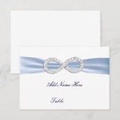 Carte de placement de table de mariage Blue Diamon (Devant / Derrière)