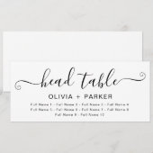 Carte de placement de table de mariage – Écriture  (Devant / Derrière)