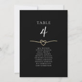 Carte de placement de table de mariage élégante or (Dos)