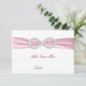 Carte de placement de table de mariage Pink Diamon (Debout devant)