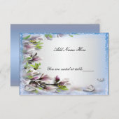 Carte de placement de table élégante papillon flor (Devant / Derrière)