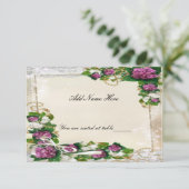 Carte de placement de table en dentelle et hydrang (Debout devant)