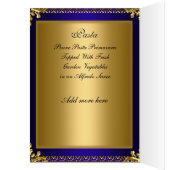 Carte de placement de table en or et bleu royal Me (Intérieur (Gauche))