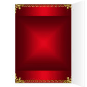 Carte de placement de table et menu or et rouge (Intérieur (Gauche))