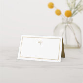 Carte de placement de table Monogramme Or (Devant)