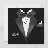 Carte de Placement de Table Noir Smoking (Devant)